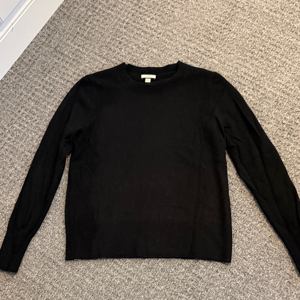J. Crew  Classic Black Cashmere Crewneck Sweater